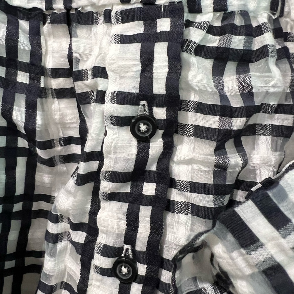 Anthropologie Vintage Black and White Plaid Sleeveless Dress size 16 - Picture 2 of 8
